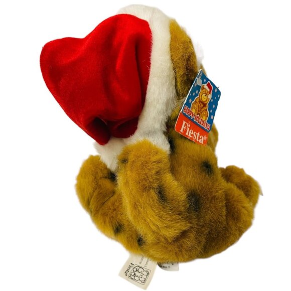 Fiesta Santa Hat Leopard Tiger Plush Voice Activated Soft Cuddly Toys 10" Red Br - Picture 7 of 12
